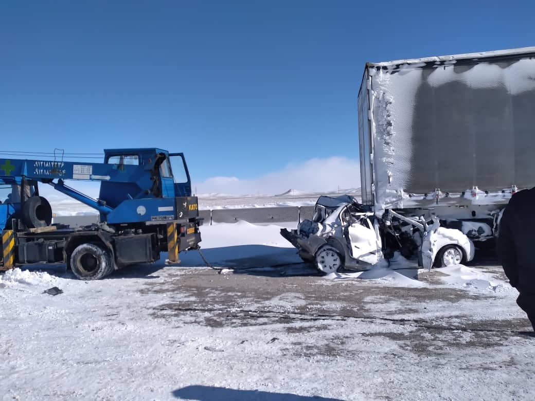 تصادف زنجیره ای تاکستان به قزوین